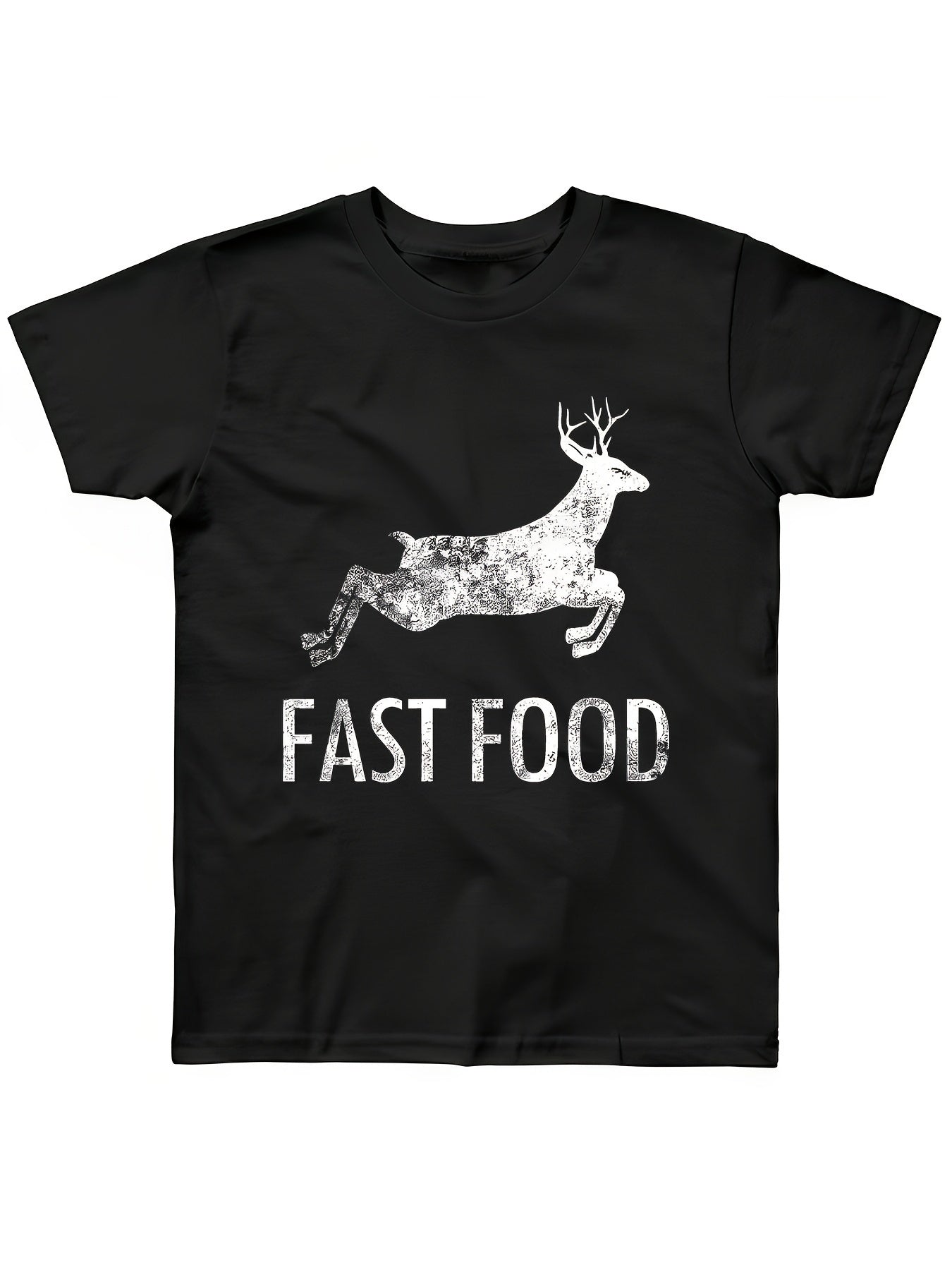Men's Front Printed Short Sleeved T-shirt Top - Fast Food - Gift For Hunters