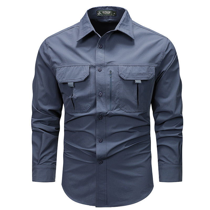 Men's Long-sleeved Casual Overshirt