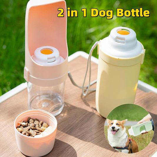 2 In 1 Travel Dog Water Bottle/ Dispenser and food carrier