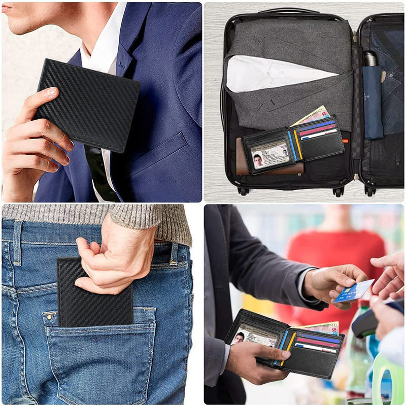 Men's Anti-magnetic Thin Wallet Special Carbon Fiber Multi Card Slot Wallet