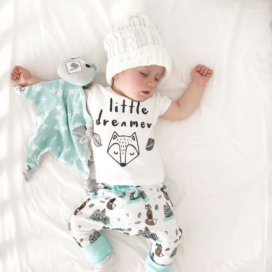 Newborn Baby Clothes Set Tops+Pants Little Boys and Girls Outfits