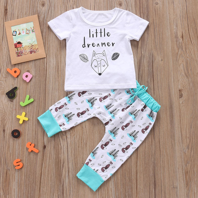 Newborn Baby Clothes Set Tops+Pants Little Boys and Girls Outfits