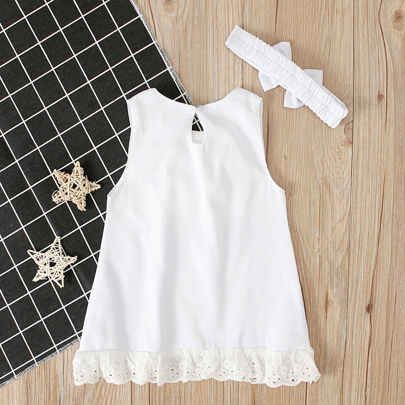 Girls baby sleeveless dress with bow