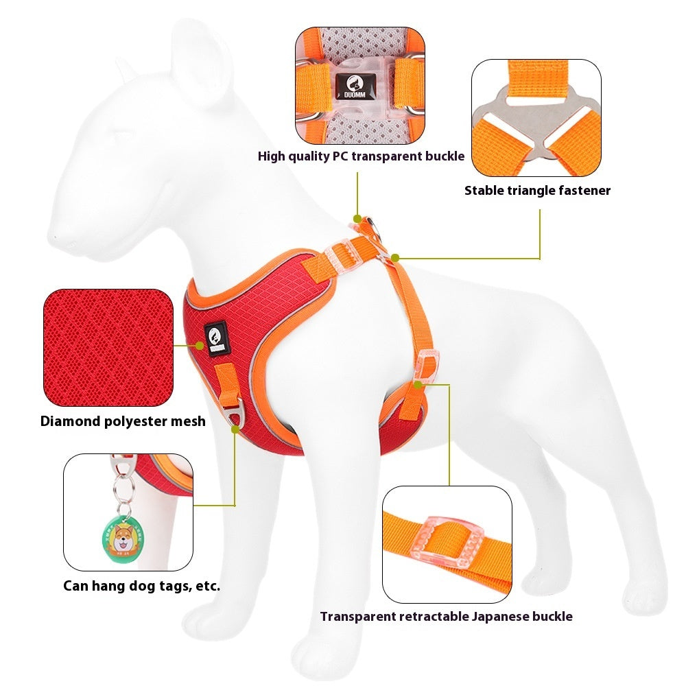 Pet Dog Harness Puppy Adjustable Breathable Mesh Reflective Saddle For Small Medium Dogs Cats Pet Supplies