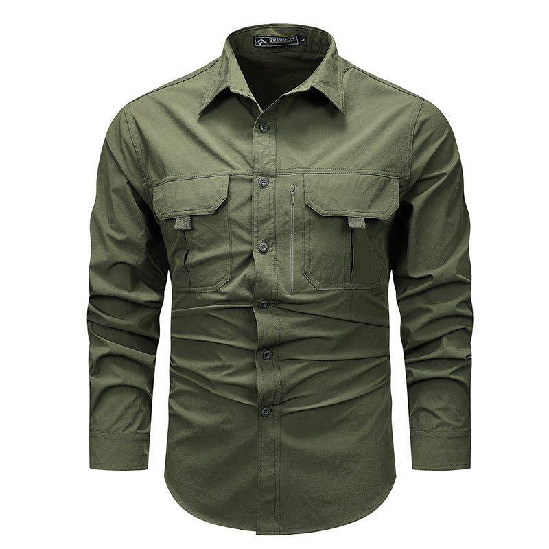 Men's Long-sleeved Casual Overshirt