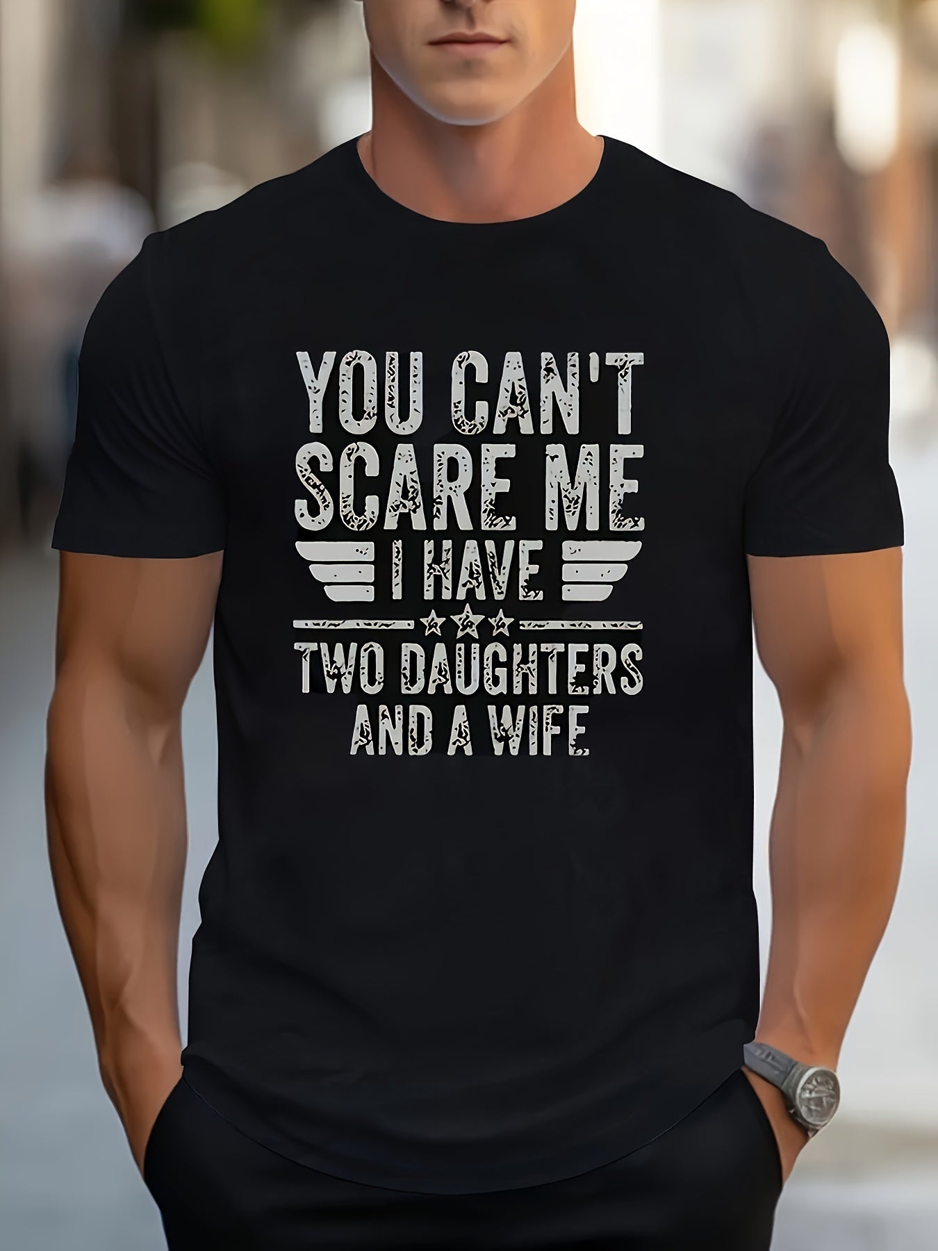 "You Can't Scare Me" Soft And Breathable, Casual And Versatile Short Sleeved Round Neck