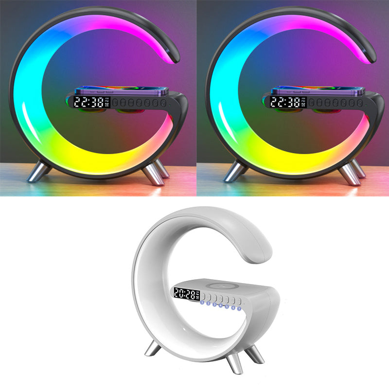 G Shaped LED Lamp Bluetooth Speake Wireless Charger Atmosphere Lamp App Control For Bedroom Home Decor