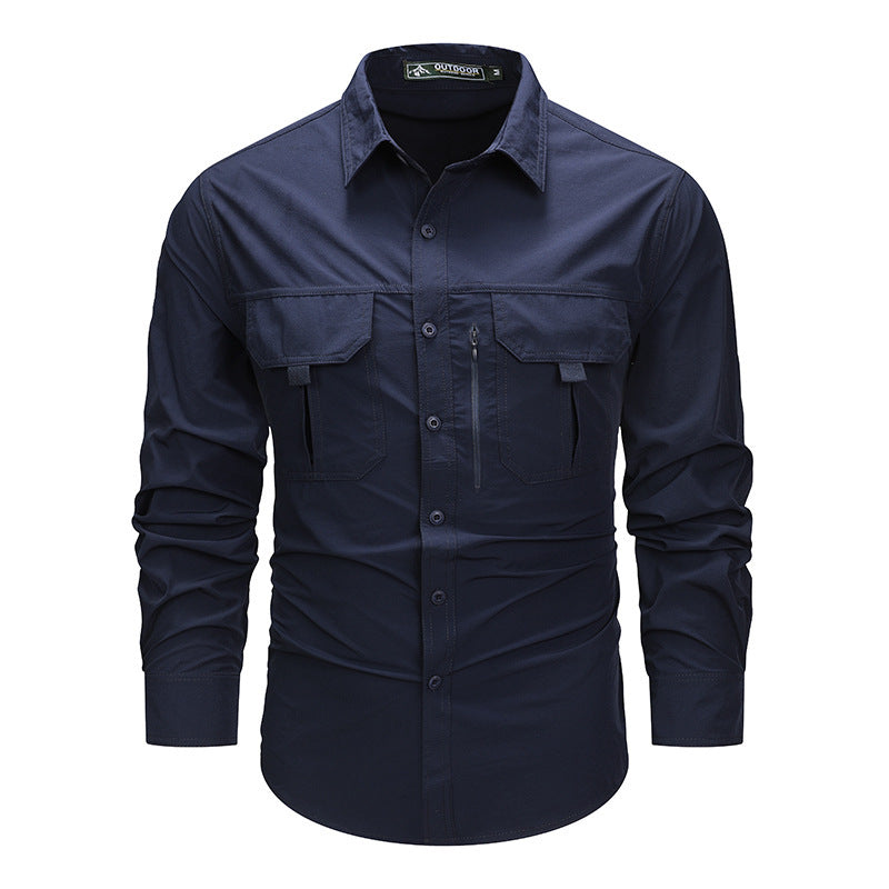 Men's Long-sleeved Casual Overshirt